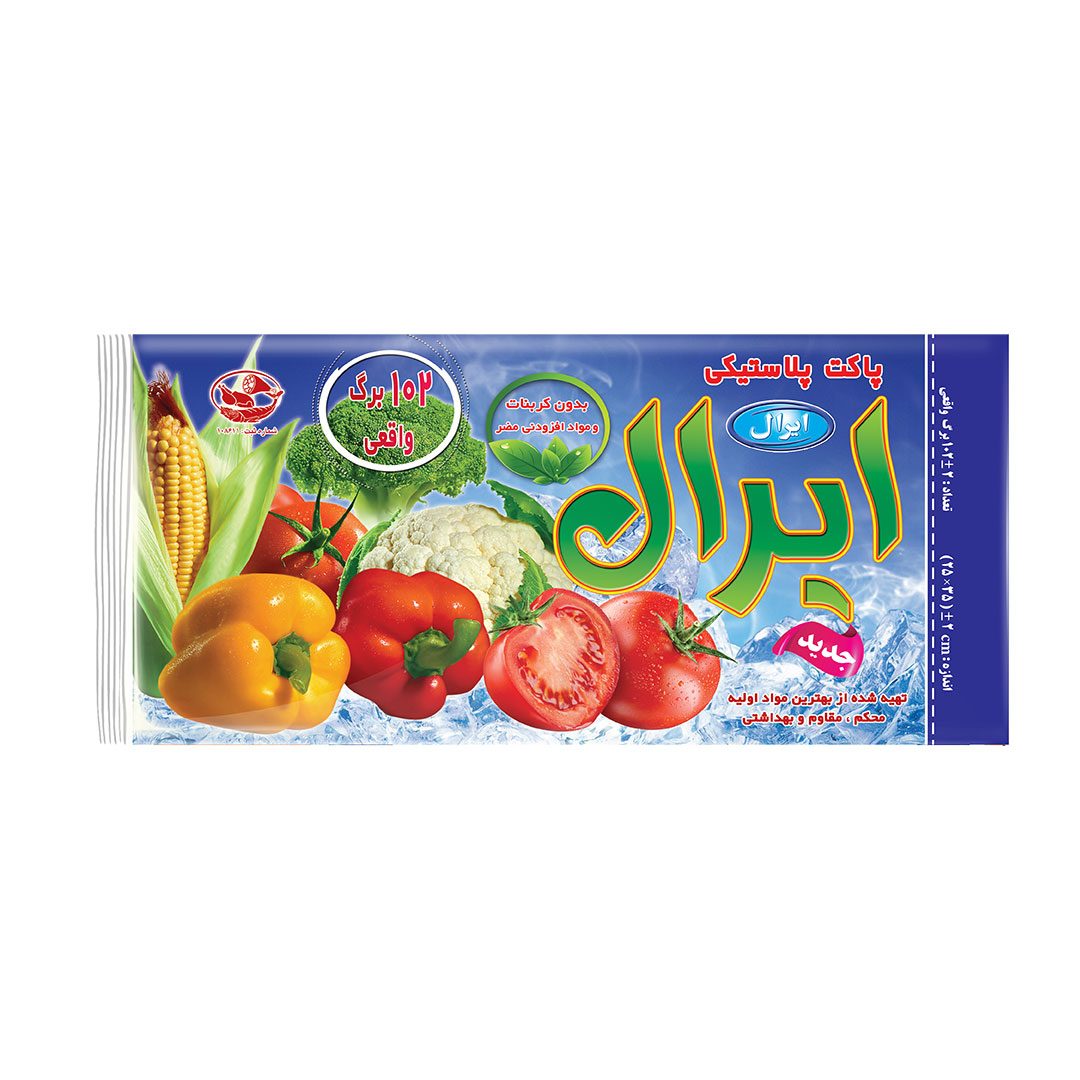 کیسه فریزر ۱۰۲ برگ پاکت پلاستیکی ۳۵×۲۵ ایرال