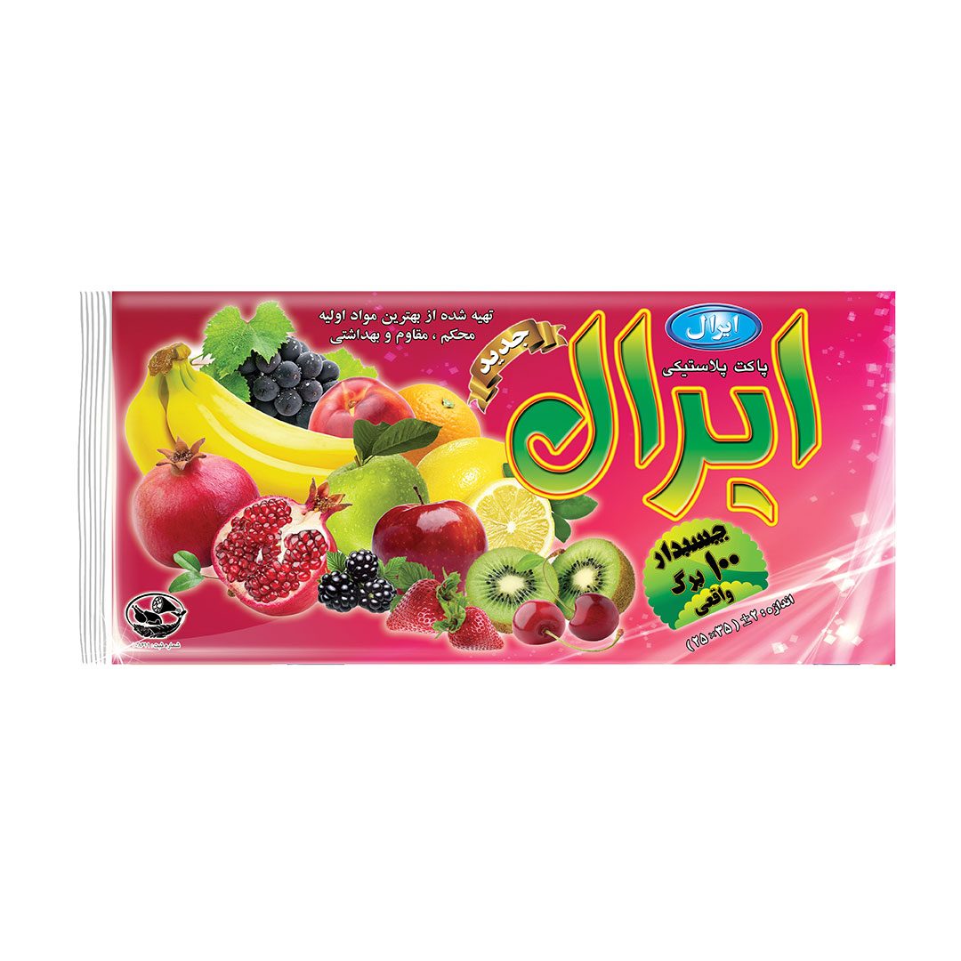 کیسه فریزر ۱۰۲ برگ چسب دار پاکت پلاستیکی ۳۵×۲۵ ایرال