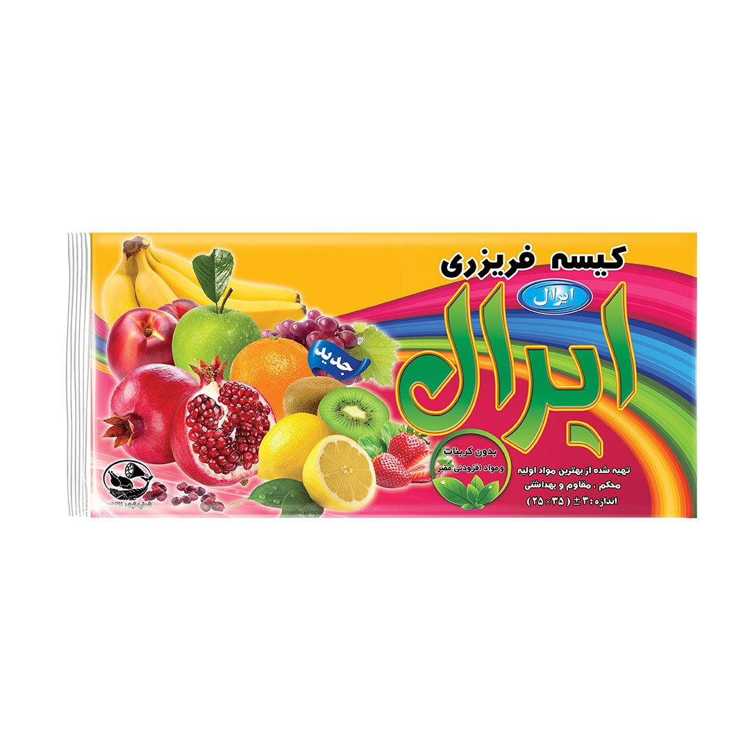 کیسه فریزر ۴۲ برگ پاکت پلاستیکی ۳۵×۲۵ ایرال